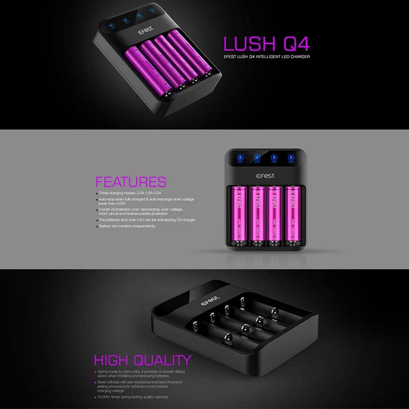 Efest Lush Q4 Battery Charger 4 Bay